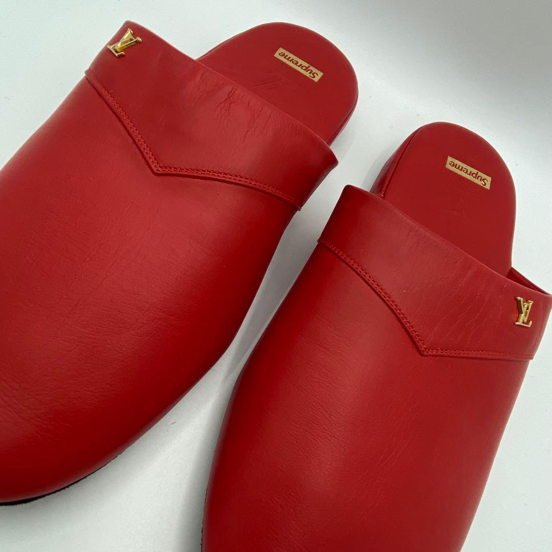 箱 ポーチ付✨ルイヴィトン×シュプリーム コラボ ルームシューズ スリッパ