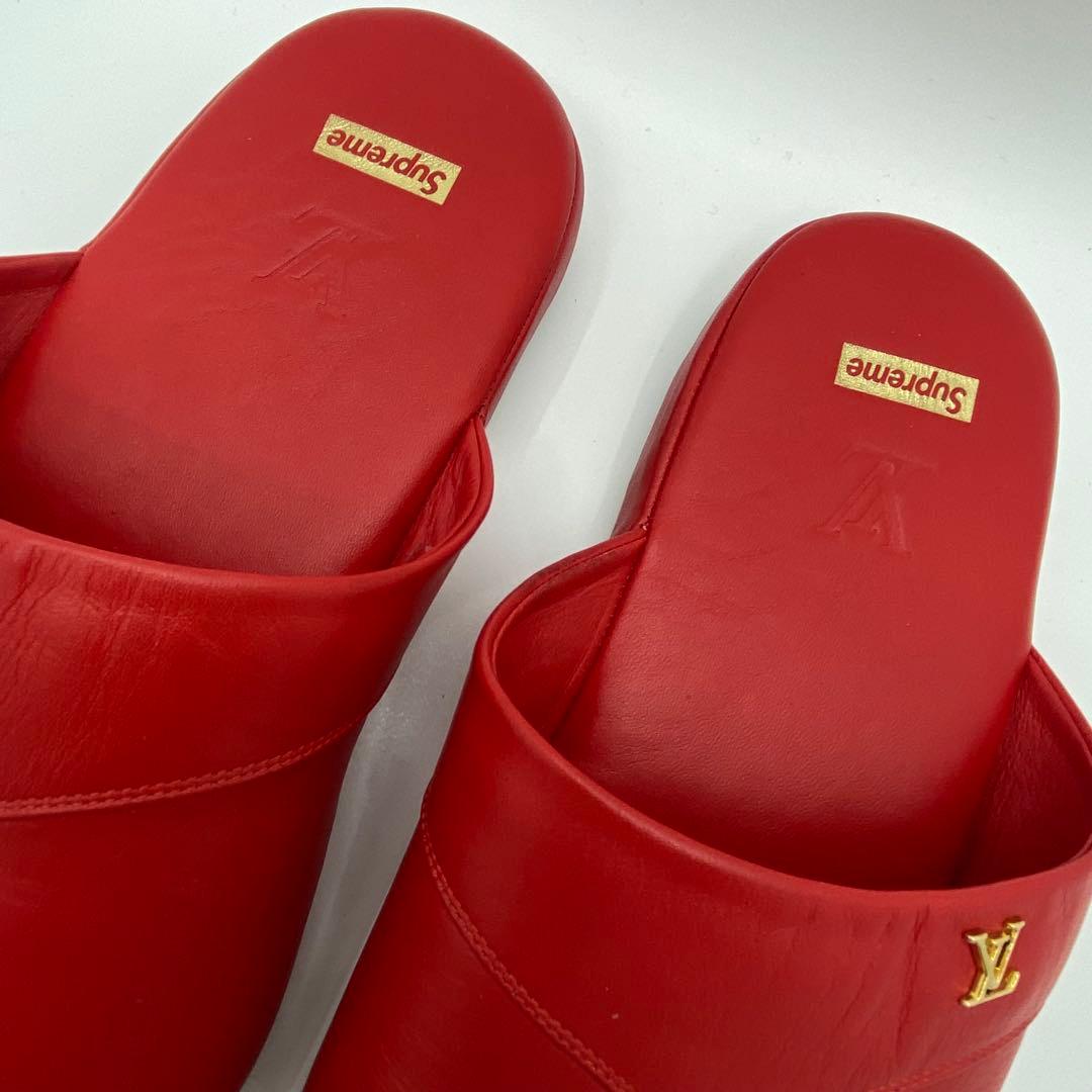 箱 ポーチ付✨ルイヴィトン×シュプリーム コラボ ルームシューズ スリッパ