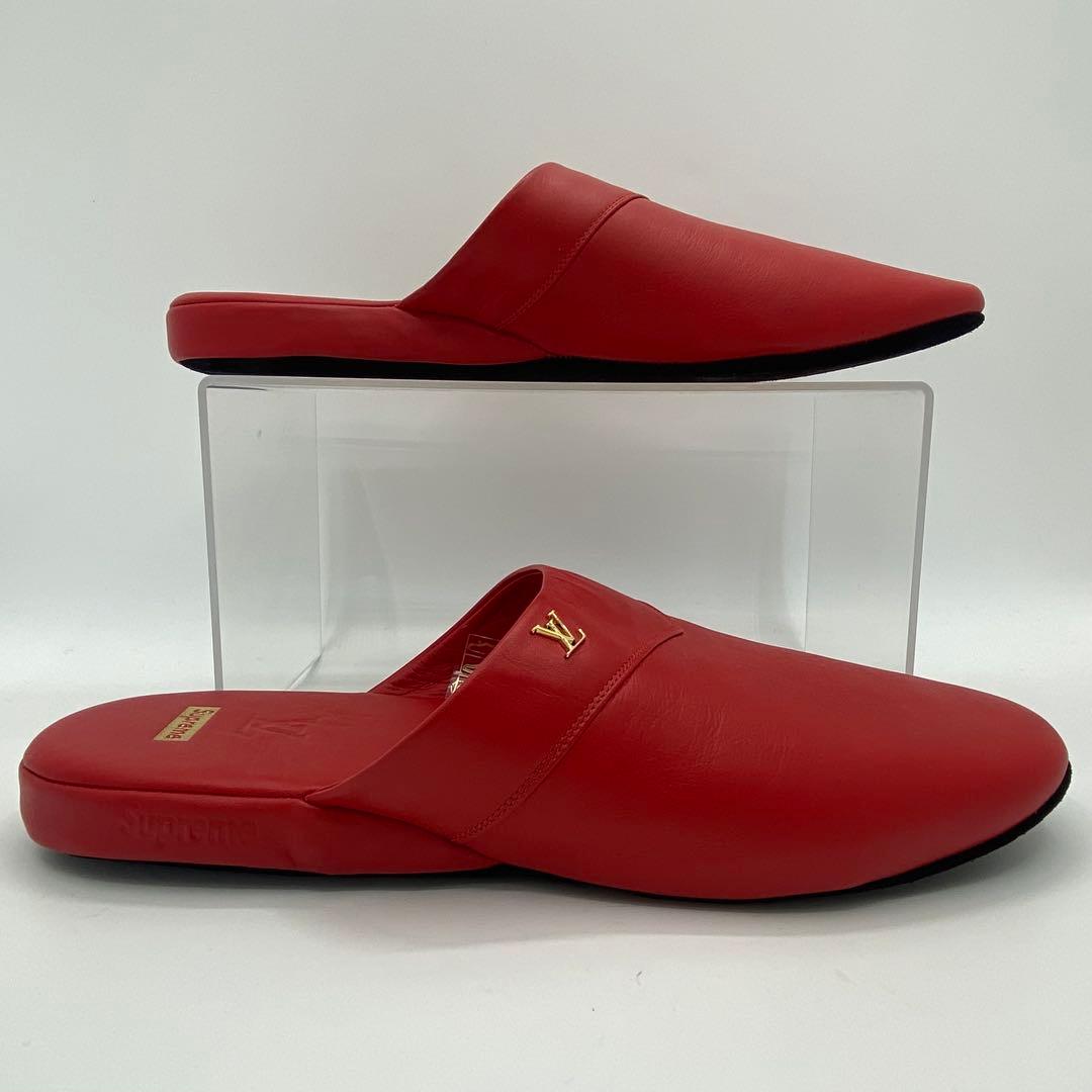 箱 ポーチ付✨ルイヴィトン×シュプリーム コラボ ルームシューズ スリッパ