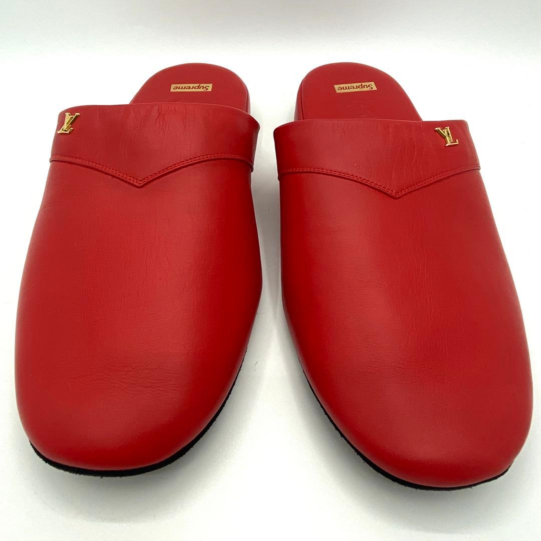 箱 ポーチ付✨ルイヴィトン×シュプリーム コラボ ルームシューズ スリッパ