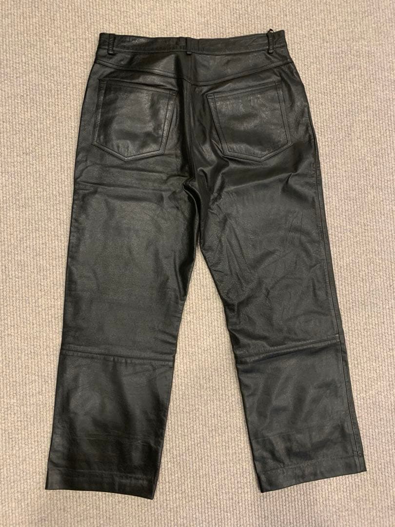 希少　ヴィンテージ　レザーパンツ　ワイド