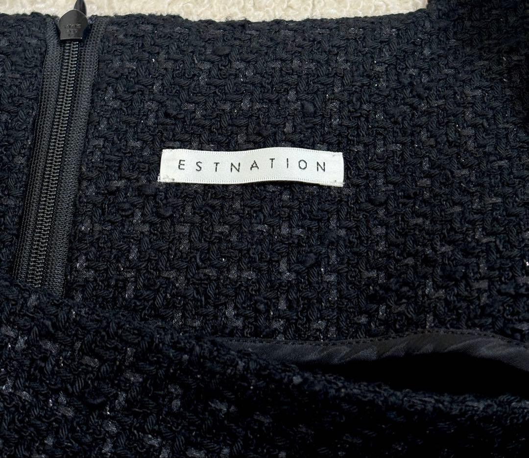 【美品.タグ付き 】ESTNATION ファンシーツイード　オールインワン38