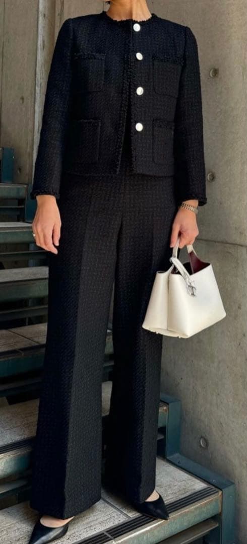 【美品.タグ付き 】ESTNATION ファンシーツイード　オールインワン38