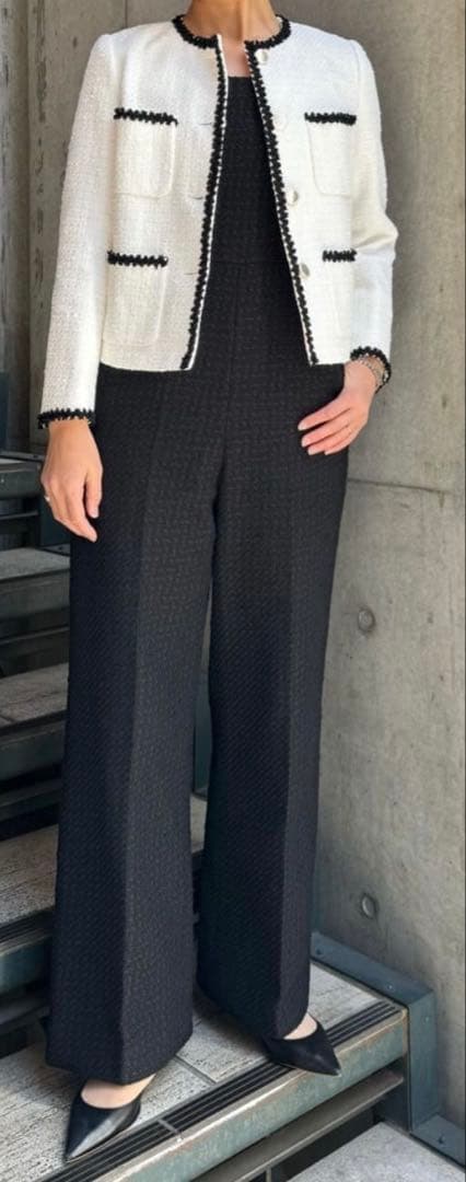 【美品.タグ付き 】ESTNATION ファンシーツイード　オールインワン38