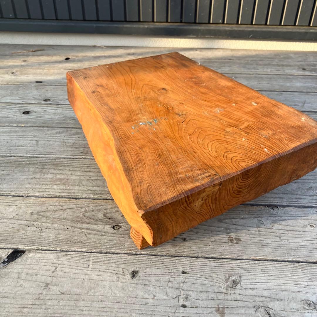 昭和レトロ 木製 天然木 欅材 一枚板 脚付き 花台 座卓 台座 飾り台 古道具