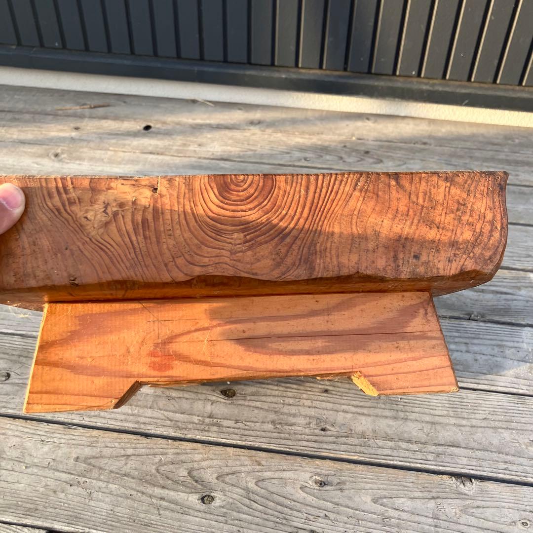 昭和レトロ 木製 天然木 欅材 一枚板 脚付き 花台 座卓 台座 飾り台 古道具