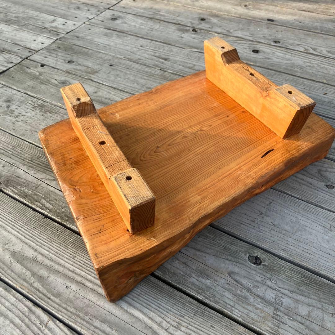 昭和レトロ 木製 天然木 欅材 一枚板 脚付き 花台 座卓 台座 飾り台 古道具