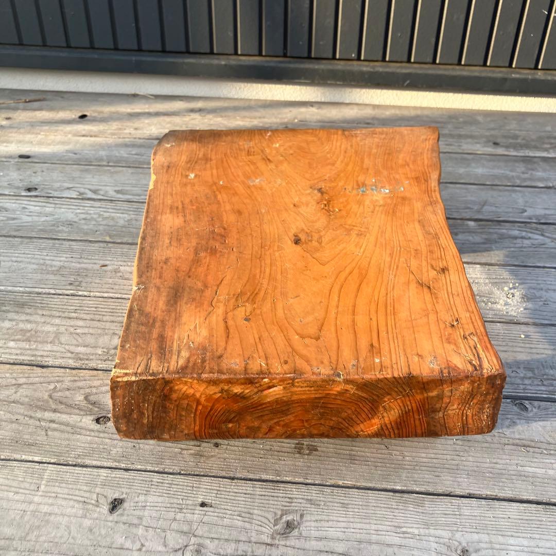 昭和レトロ 木製 天然木 欅材 一枚板 脚付き 花台 座卓 台座 飾り台 古道具