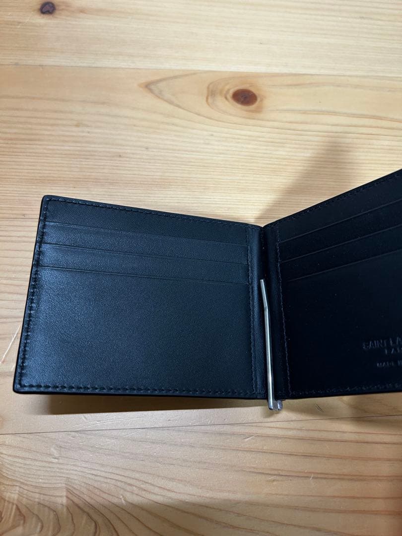 【ヒロ様】SAINT LAURENT ブラック レザー マネークリップ