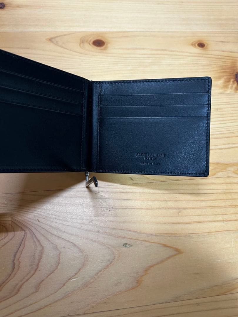 【ヒロ様】SAINT LAURENT ブラック レザー マネークリップ