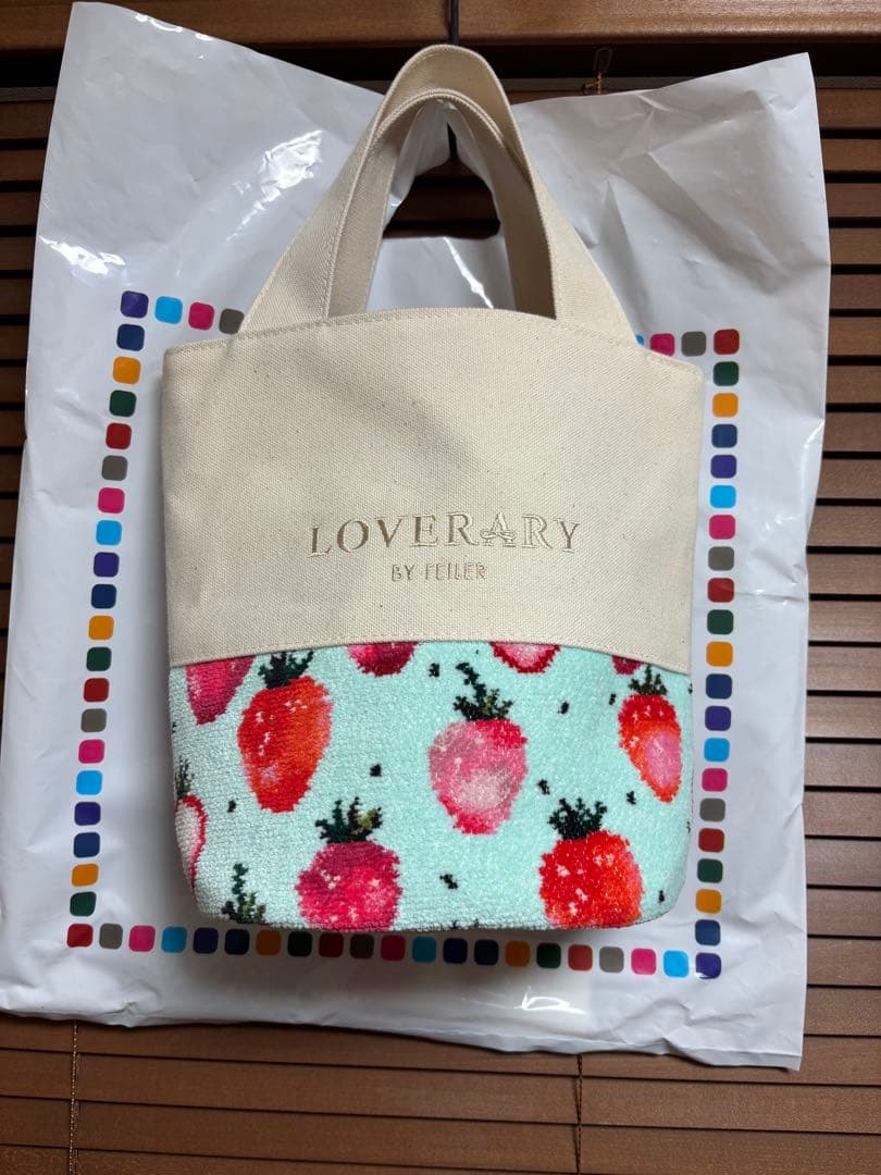 1回使用　LOVERARY BY FEILER ストロベリードット　トートバッグ