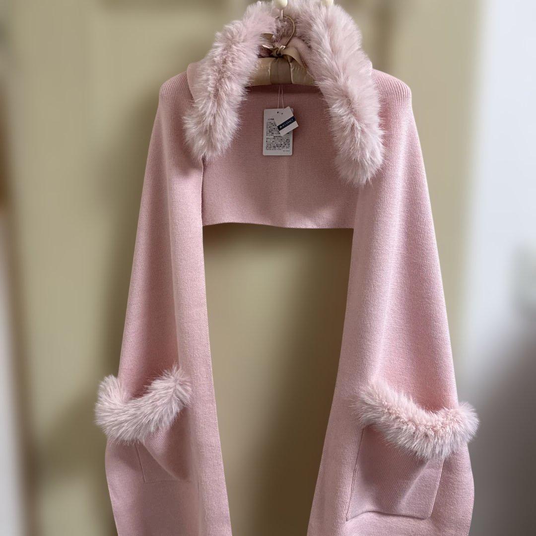 エムズグレイシー　ファーフード付きマフラー型ボレロ・未着用タグ付き