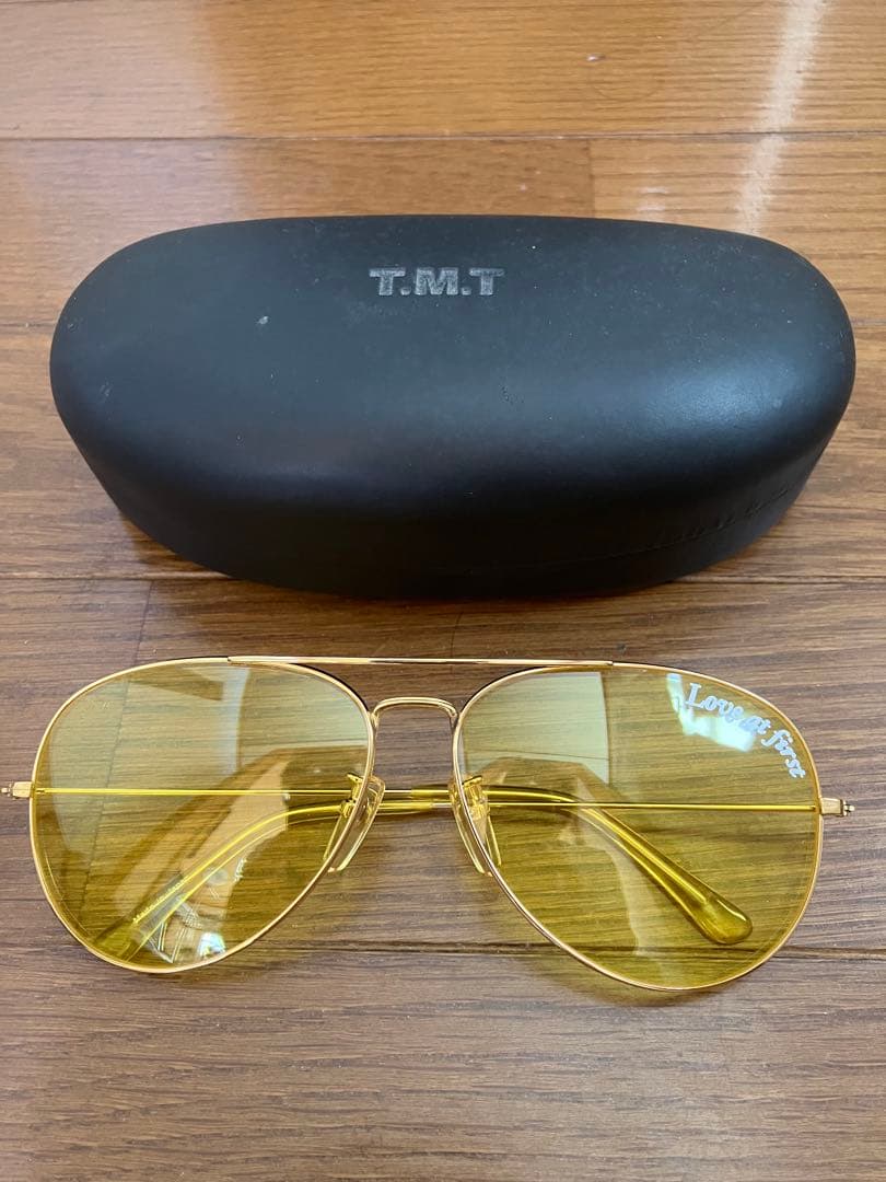 TMT イエローレンズ サングラス ケース付き
