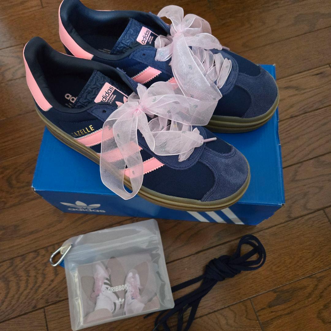 adidas Originals ガゼルボールド　ネイビー　oribbon
