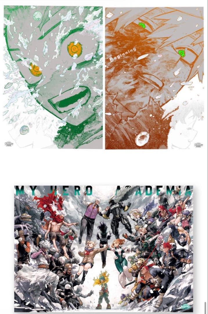 ヒロアカ 原画展ポスター 『The Beginning』『ヒーローvs敵」セット