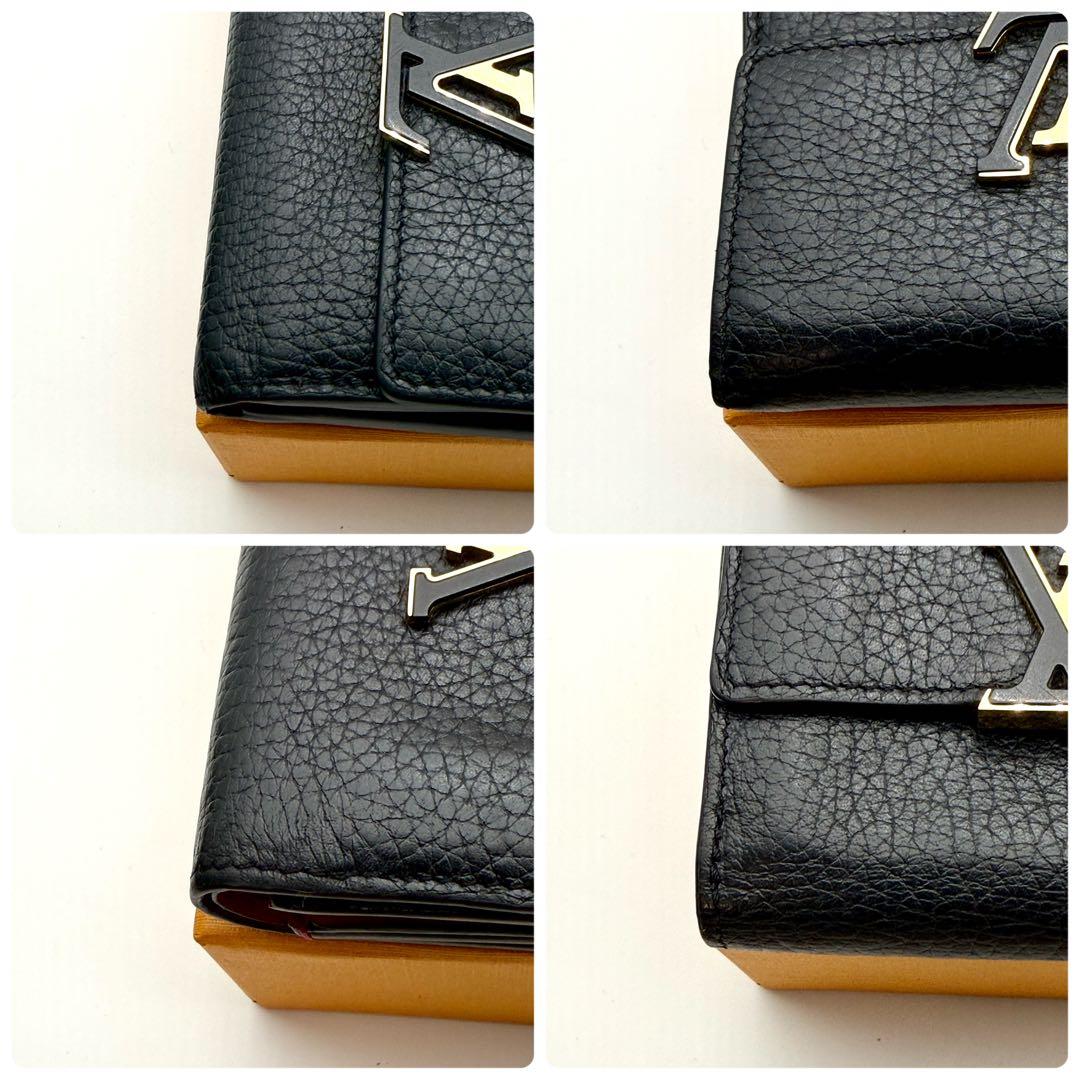 美品　ルイヴィトン　カプシーヌ　XS 三つ折り財布　ブラック