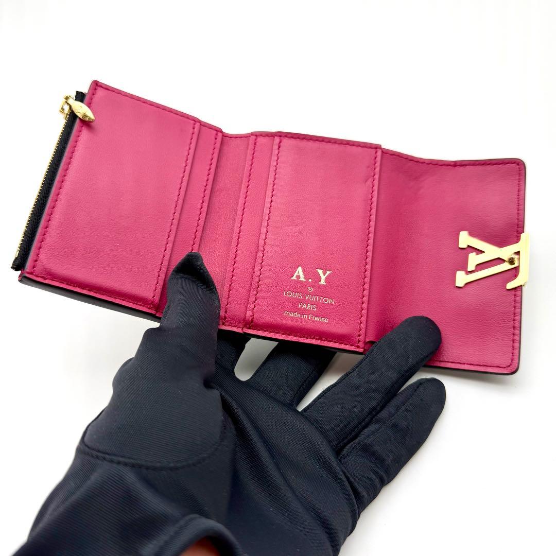 美品　ルイヴィトン　カプシーヌ　XS 三つ折り財布　ブラック