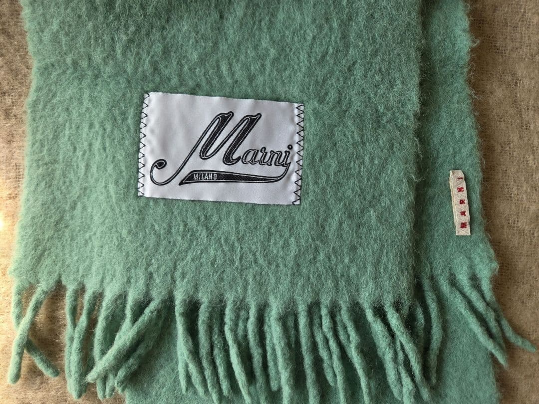 K♡　MARNI マルニ　マフラー　アルパカ スカーフ　エメラルドグリーン