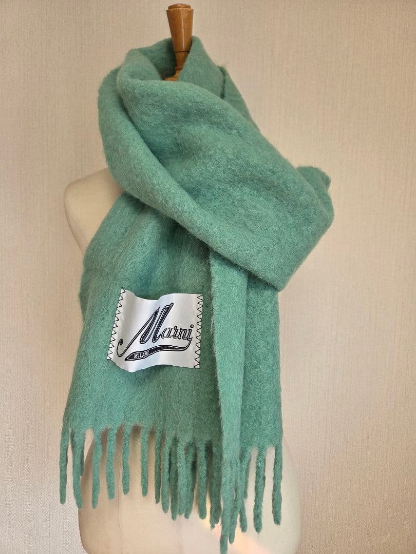 K♡　MARNI マルニ　マフラー　アルパカ スカーフ　エメラルドグリーン