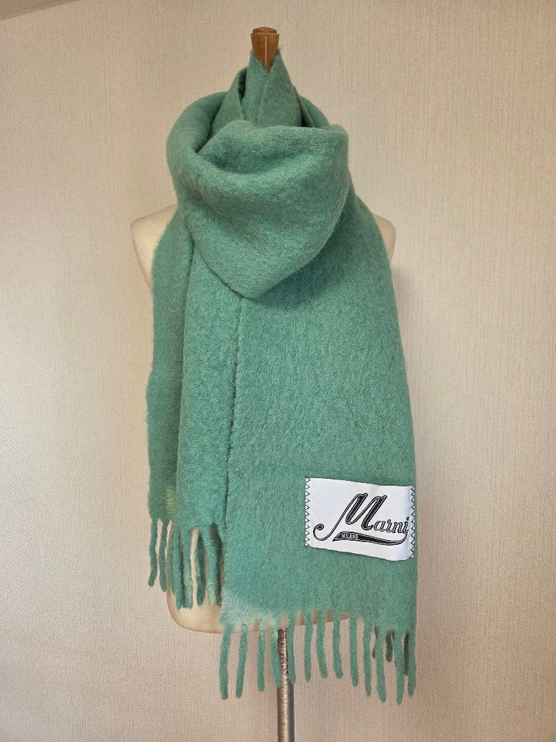 K♡　MARNI マルニ　マフラー　アルパカ スカーフ　エメラルドグリーン