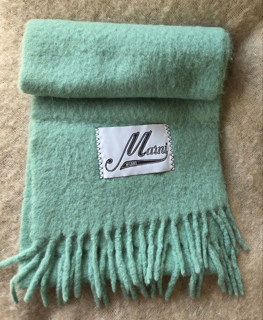K♡　MARNI マルニ　マフラー　アルパカ スカーフ　エメラルドグリーン