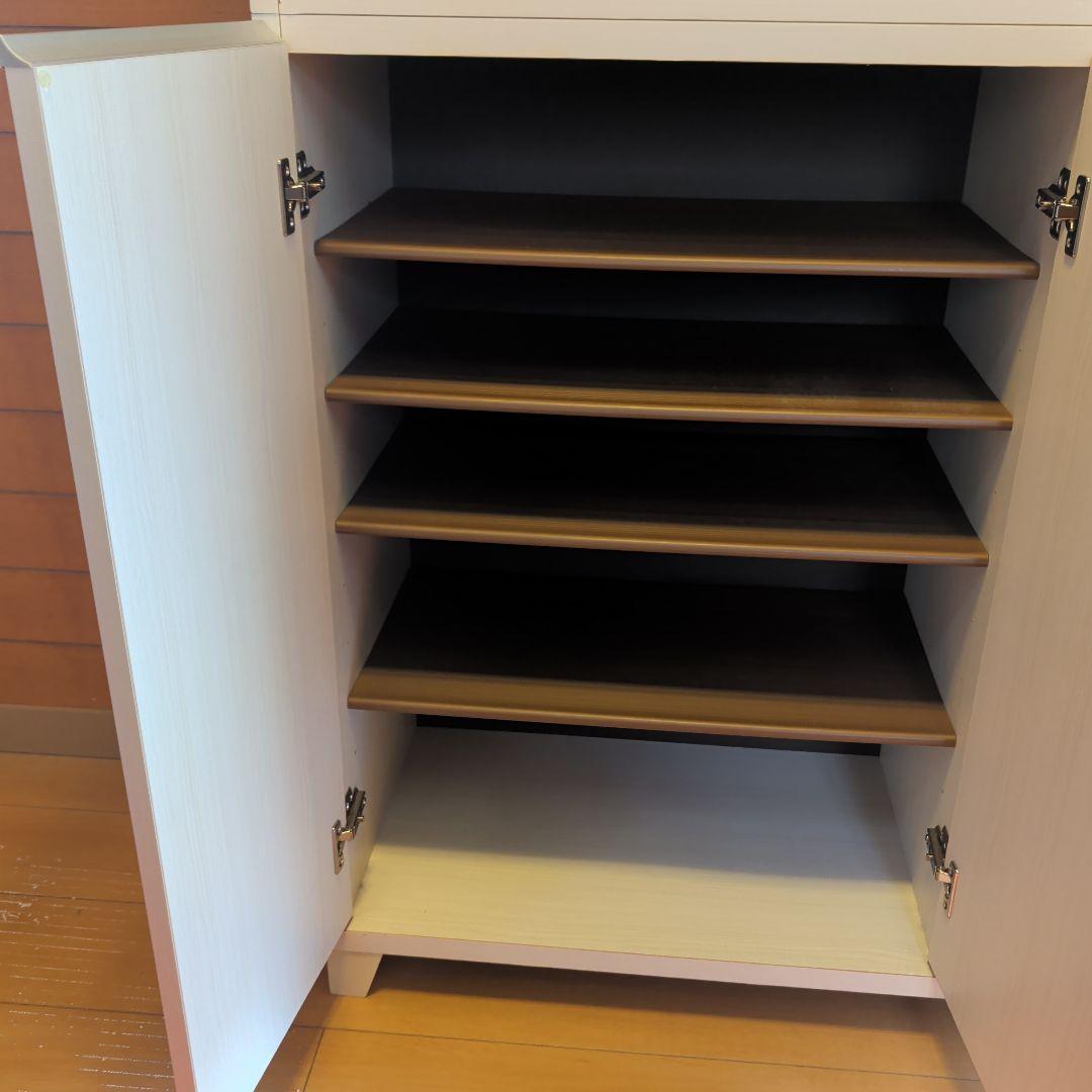 下駄箱 ハイタイプ 幅90 ピタゴラス 国産 完成品 ホワイトウォッシュ