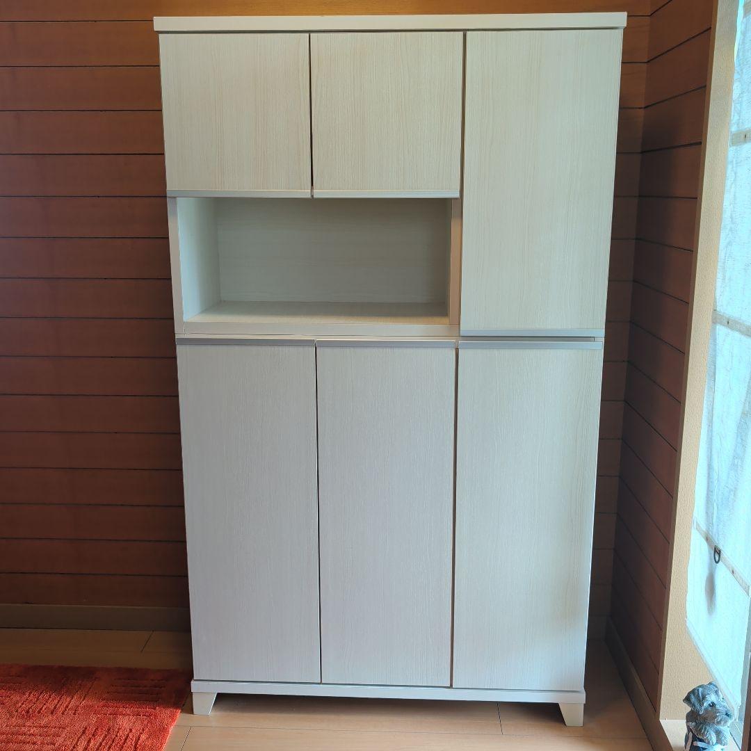 下駄箱 ハイタイプ 幅90 ピタゴラス 国産 完成品 ホワイトウォッシュ