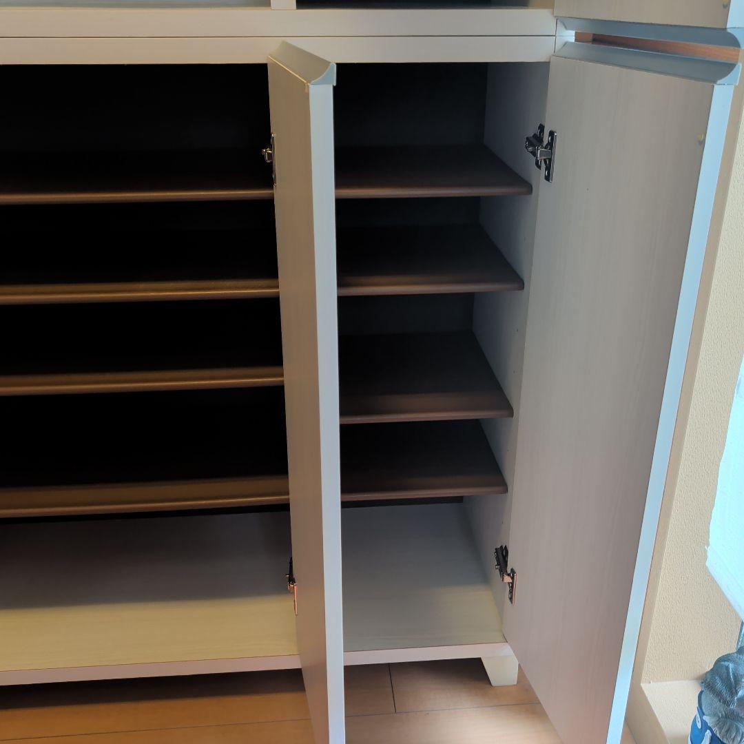 下駄箱 ハイタイプ 幅90 ピタゴラス 国産 完成品 ホワイトウォッシュ