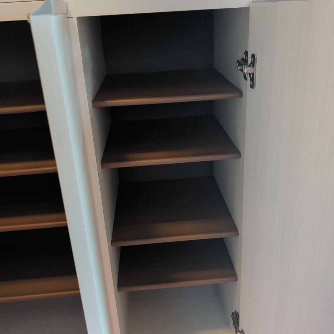 下駄箱 ハイタイプ 幅90 ピタゴラス 国産 完成品 ホワイトウォッシュ