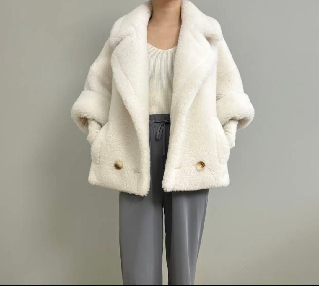 新品未使用 ベアテーラードコート アルパカ素材 ライトベージュ