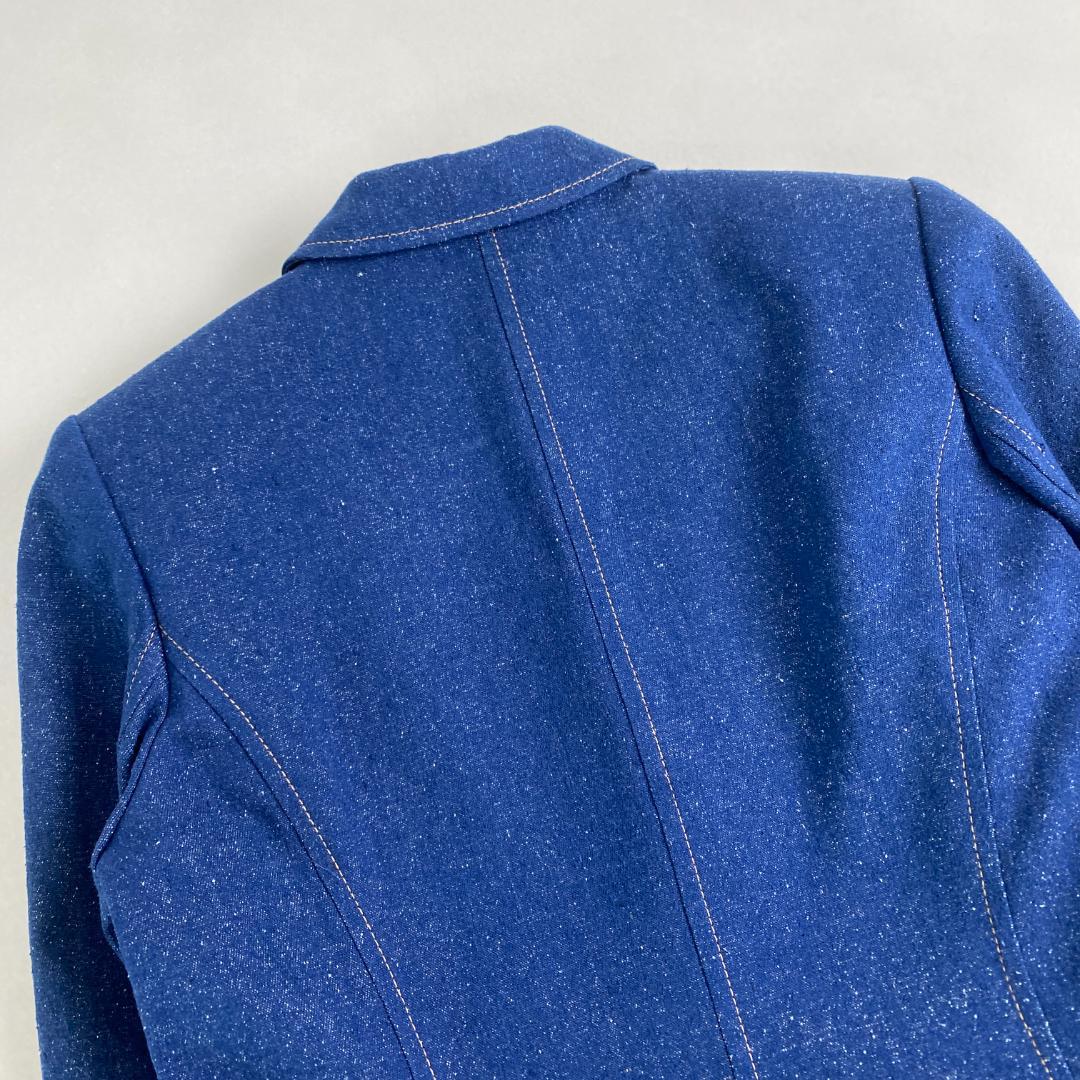 美品　レオナール　チェスターコート　レオナール 裏地総柄 派手 シルク デニム