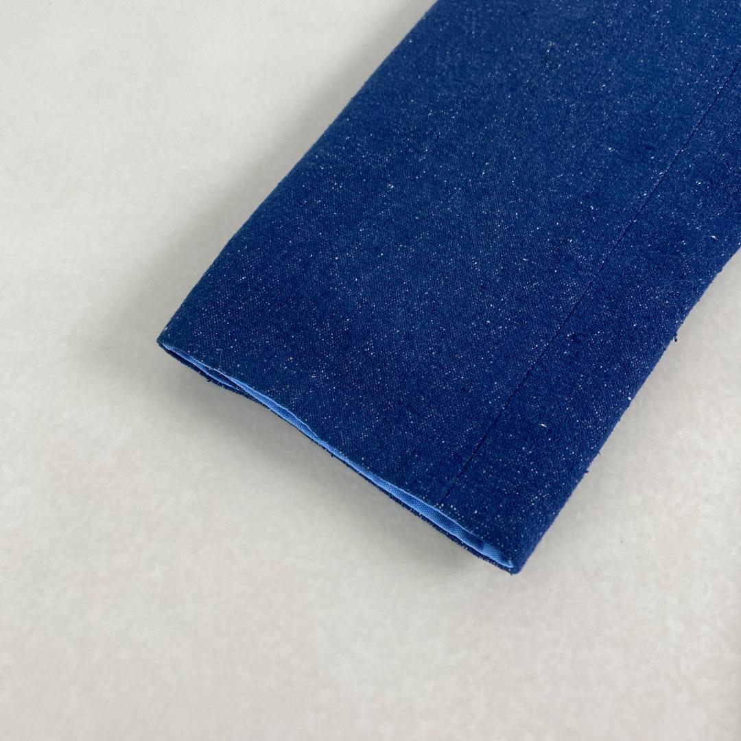 美品　レオナール　チェスターコート　レオナール 裏地総柄 派手 シルク デニム