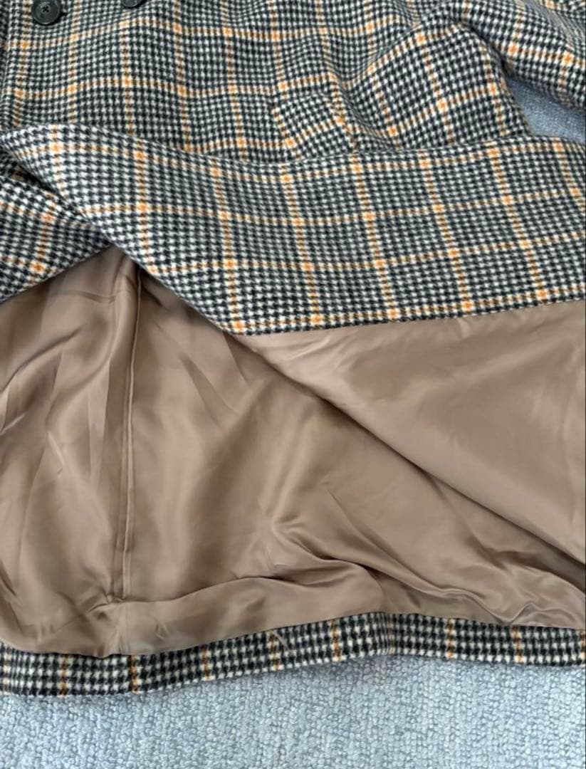 TICCA チェック柄 チェスターコート テントコート 千鳥格子柄 ブラウン