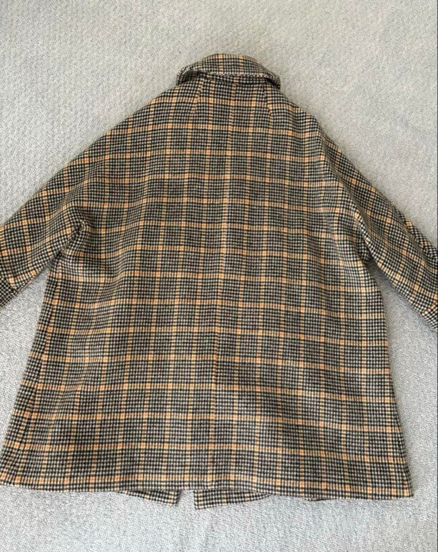 TICCA チェック柄 チェスターコート テントコート 千鳥格子柄 ブラウン