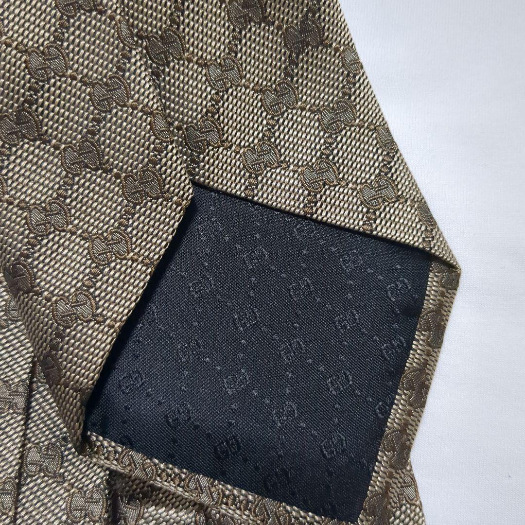 GUCCI シェリーライン ネクタイ ベージュ系