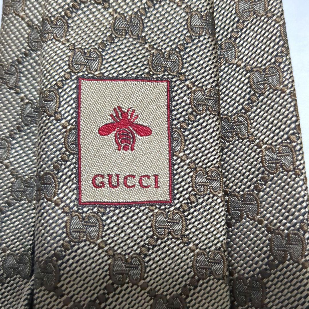GUCCI シェリーライン ネクタイ ベージュ系