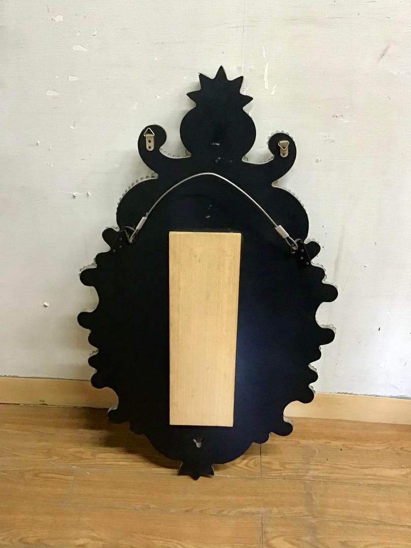 管256☆イタリア製ほ☆アンティーク☆ヴェネチアンガラス☆壁掛けミラー