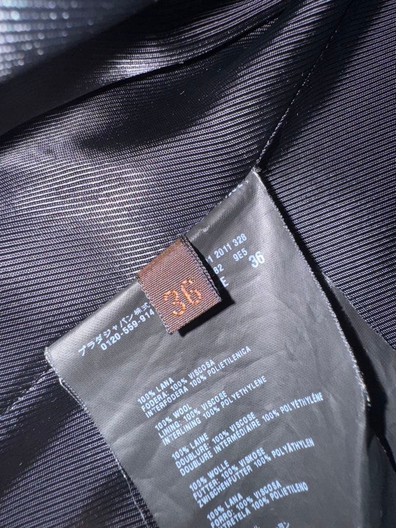 プラダPRADA ブラック チェスターコート サイズ36