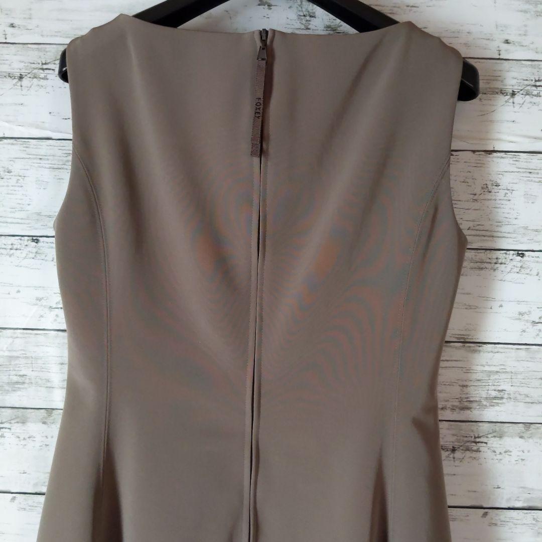 FOXEY NEW YORK ノースリーブワンピース ベージュ