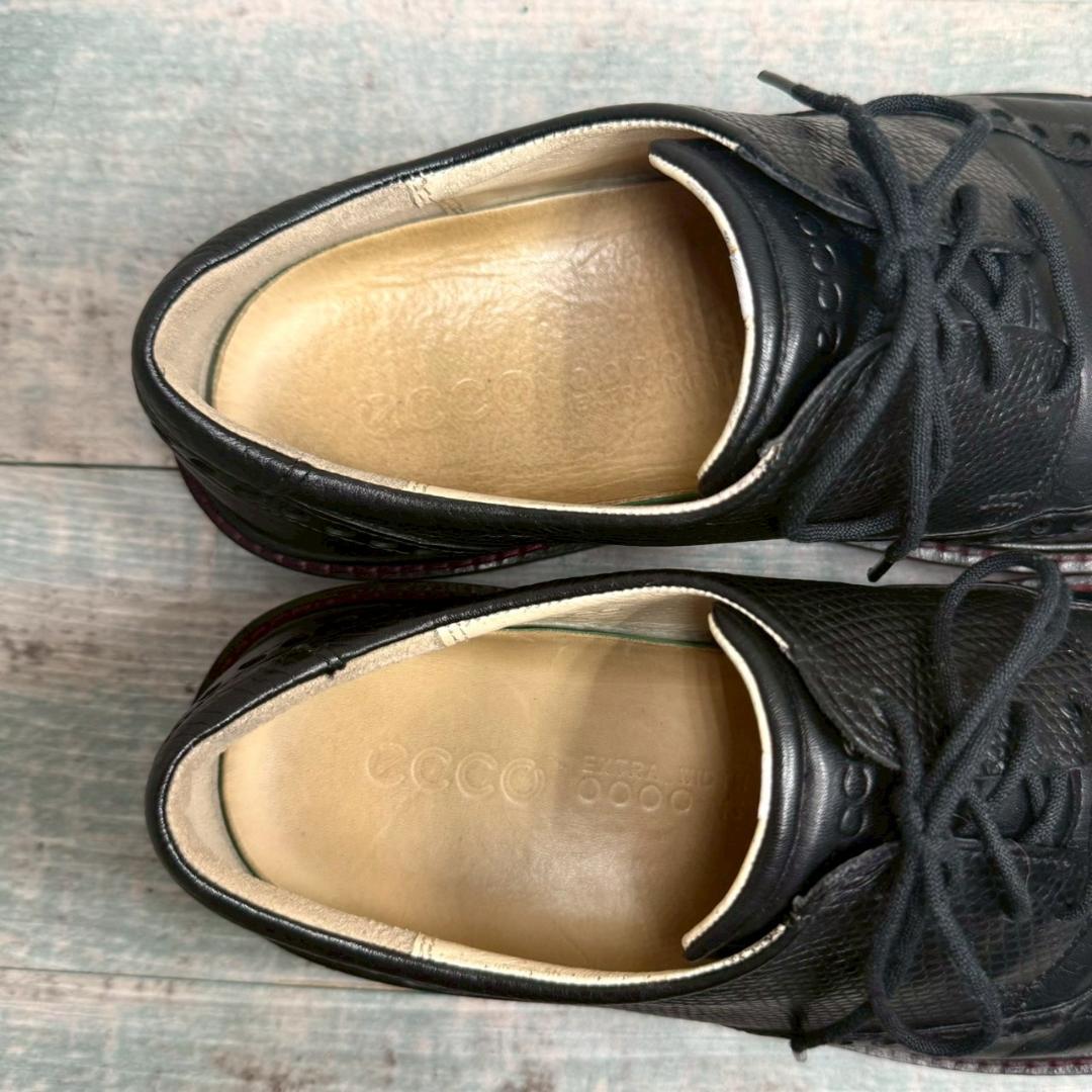 希少 美品 ecco オールレザー ゴルフシューズ