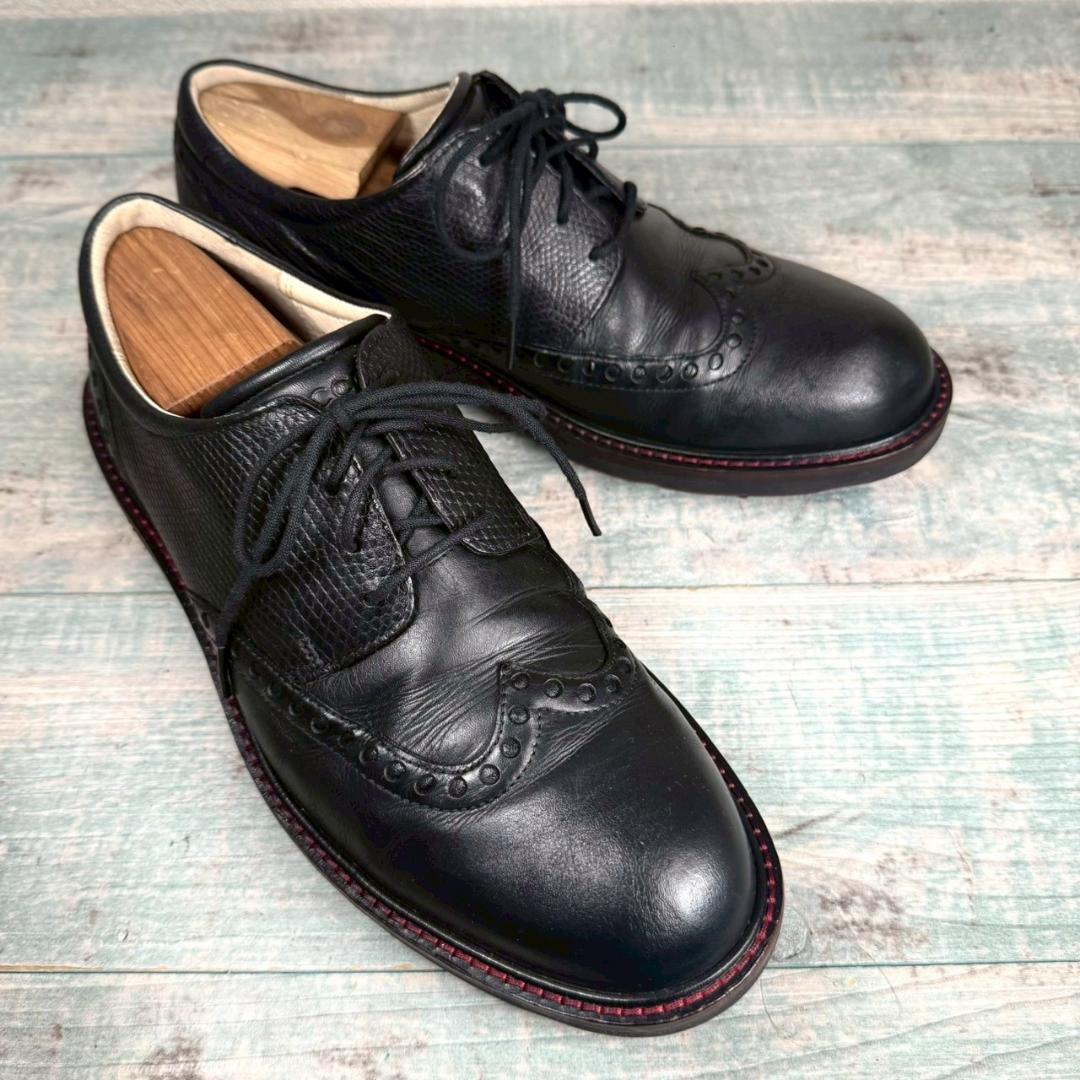 希少 美品 ecco オールレザー ゴルフシューズ