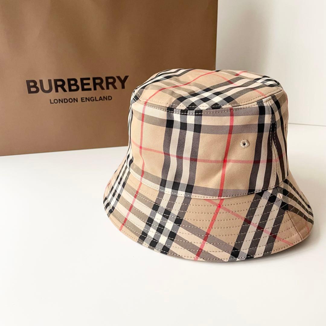 バーバリー BURBERRY ハット バケットハット バケハ 帽子 ほぼ新品