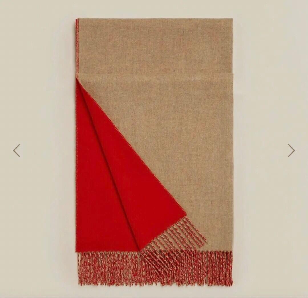 HERMES エルメス 大判ストール ダブルフェイス カシミヤストール