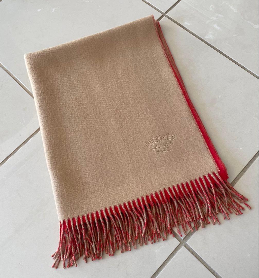 HERMES エルメス 大判ストール ダブルフェイス カシミヤストール