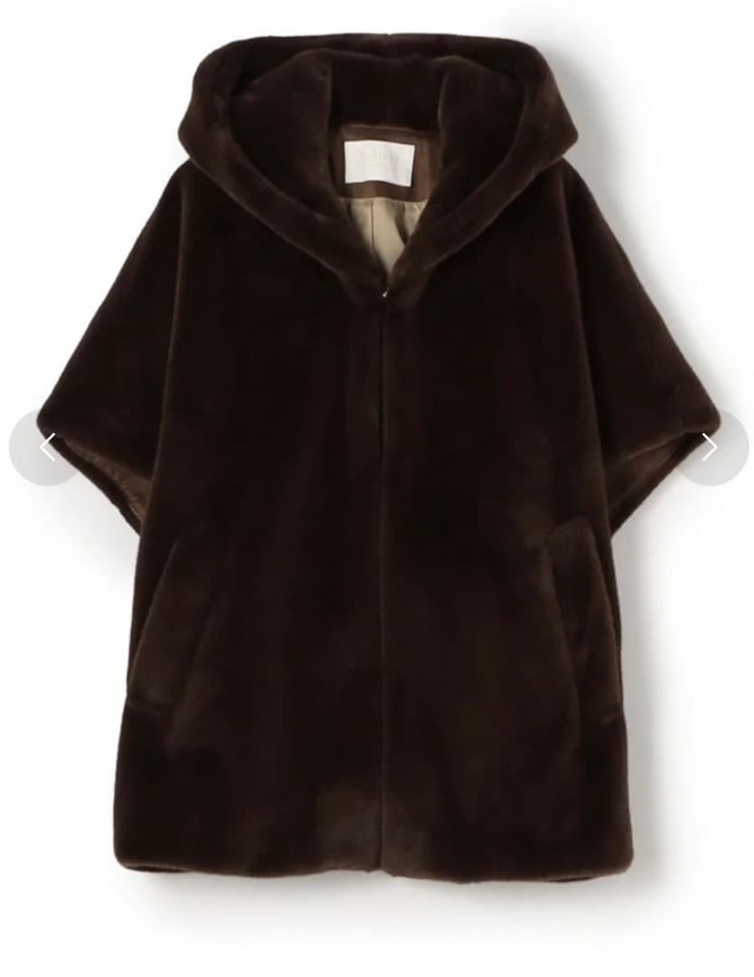 TOMORROWLAND ベスト　ジレ　スムースファー フーディーポンチョ