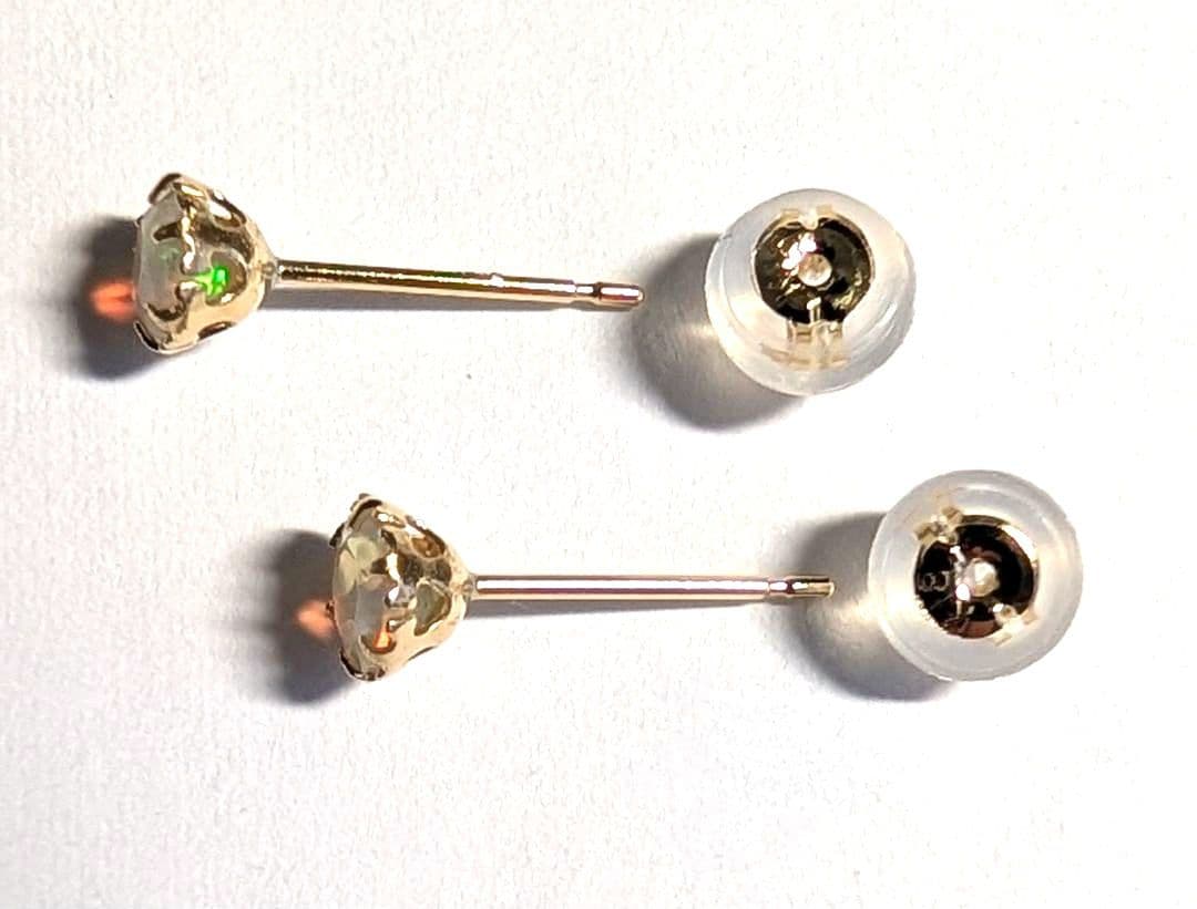 K18YGエチオピアンオパールピアス 新品未使用品