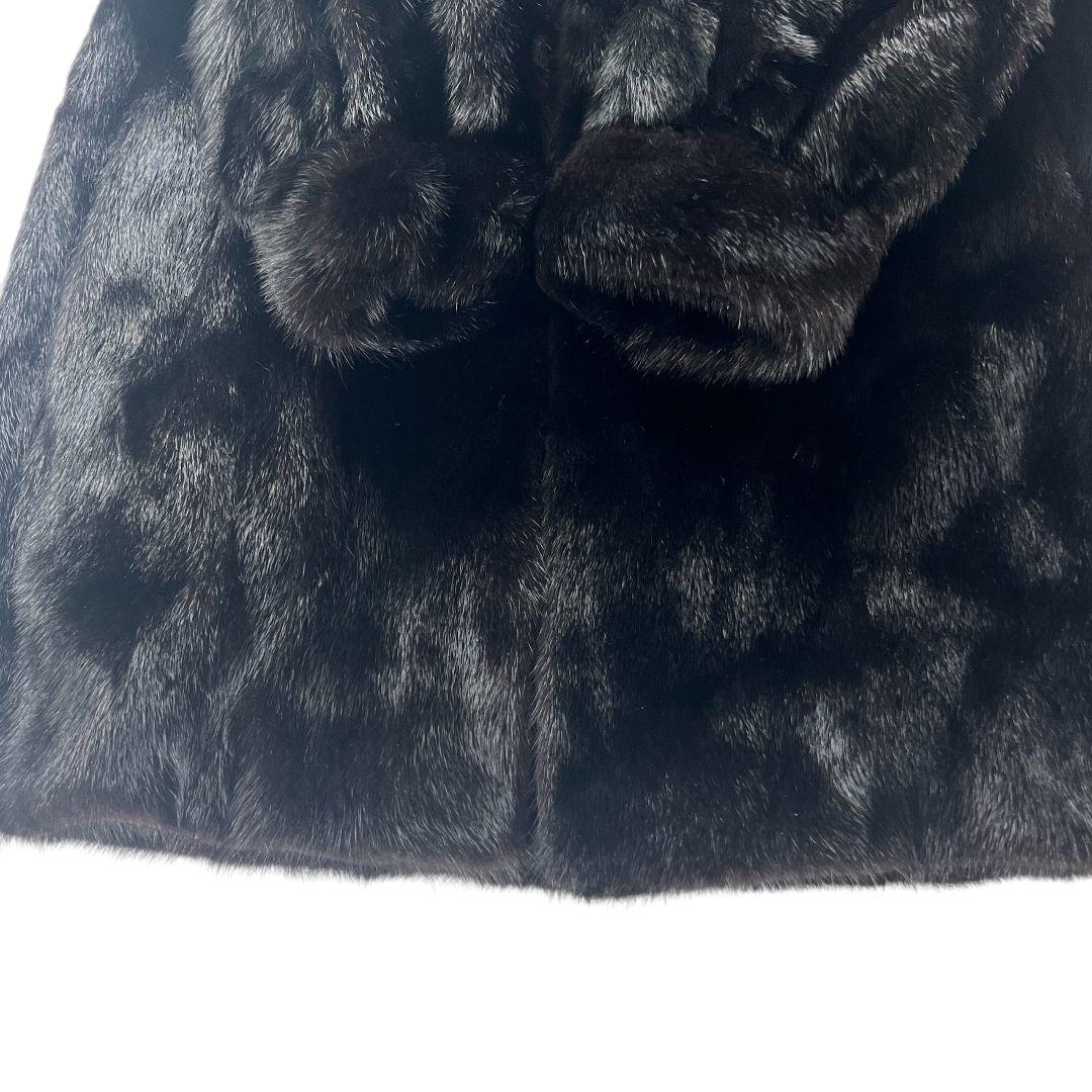SAGA MINK Real Mink Coat L black 本毛皮