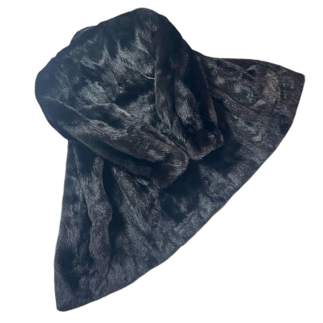 SAGA MINK Real Mink Coat L black 本毛皮