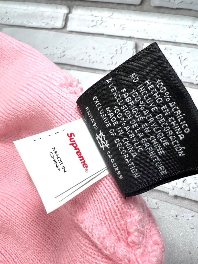 Supreme×New Era Box Logo Beanie ダスティーピンク