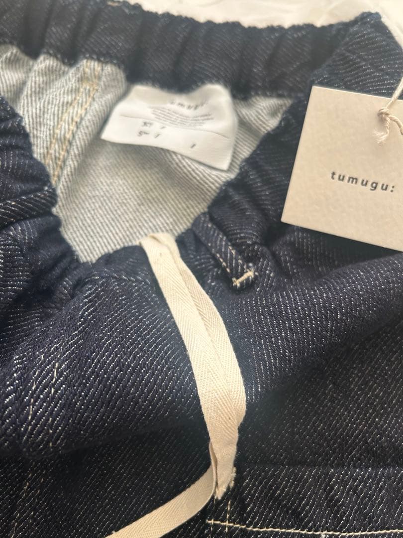 tumugu ツムグ スラブヤーン８分丈パンツindigo